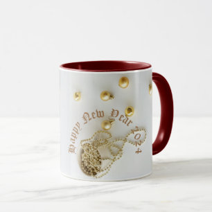 Neujahr Tasse Geschenk 2024 Weiß & Gold