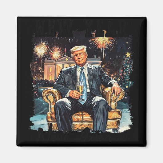 Neujahr Trump 2025 2 Magnet (Vorne)
