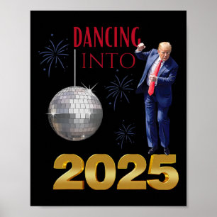 Neujahr Trump tanzt 2025 Mega Funny Party Count Poster