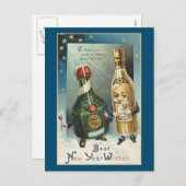 NEUJAHR VINTAG BEST WISHES POSTCARD FEIERTAGSPOSTKARTE (Vorne/Hinten)