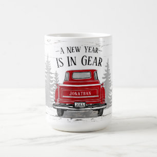 Neujahr Vintager Red LKW-Name für Geber-Zitat Kaffeetasse