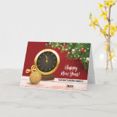 Neujahr von der Uhr Evergreen Branchen Karte (Gelbe Blume)