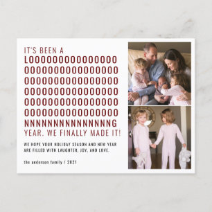 Neujahr war eine lange Zeit, endlich geschafft es  Feiertagspostkarte