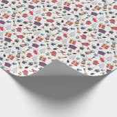 Neujahr: Weihnachtsfeiertag Muster. Geschenkpapier (Ecke)