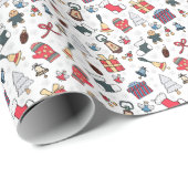 Neujahr: Weihnachtsfeiertag Muster. Geschenkpapier (Rolleneckpunkt)
