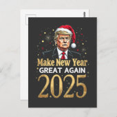 Neujahr wieder großartig 2025 Trump-Amtseinführung Postkarte (Vorne/Hinten)