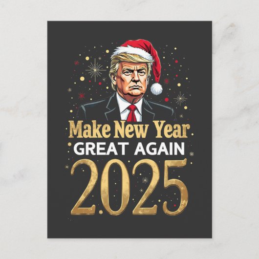 Neujahr wieder großartig 2025 Trump-Amtseinführung Postkarte (Vorderseite)