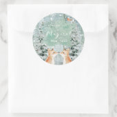 Neujahr Winterurlaub Schneefelder Waldgebiet Runder Aufkleber (Tasche)