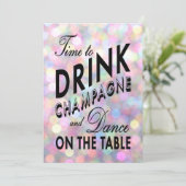 Neujahr: Zeit, Champagner zu trinken Einladung (Stehend Vorderseite)