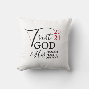 Neujahr Ziele von TRUST GOD-Prozessplänen 2021 Kissen