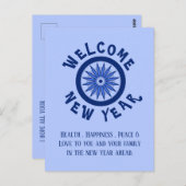 NEUJAHRE FÜR JEDEN POSTKARTE (Vorne/Hinten)