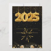 NEUJAHRE PARTY EINLADUNG GOLD SCHWARZ (Rückseite)