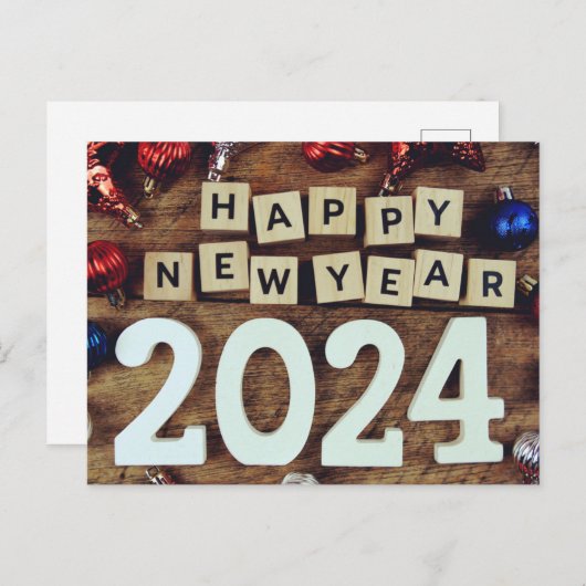 NEUJAHRE POSTCARD POSTKARTE (Vorne/Hinten)