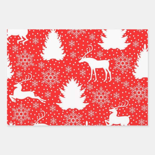 Neujahresmuster Geschenkpapier Set (Vorderseite)