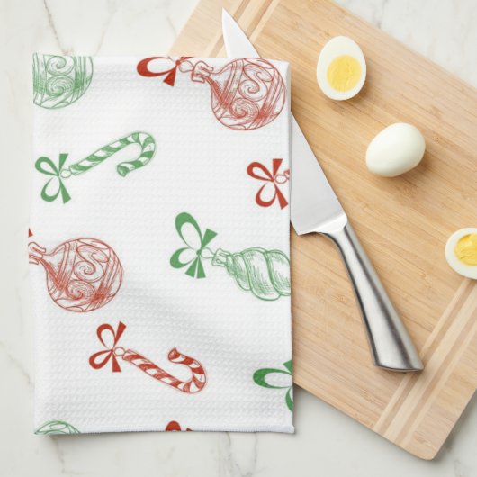 Neujahresmuster Geschirrtuch (Viertel Falte)