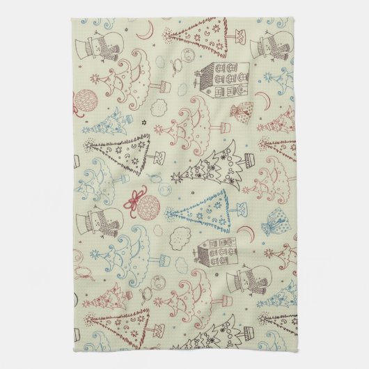 Neujahresmuster Geschirrtuch (Vertikal)