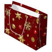 Neujahresmuster Große Geschenktüte (Vorderseite Schrägansicht)