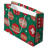 Neujahresmuster Große Geschenktüte (Vorderseite Schrägansicht)