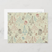 Neujahresmuster Postkarte (Vorne/Hinten)