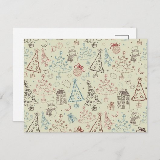 Neujahresmuster Postkarte (Vorne/Hinten)