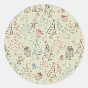 Neujahresmuster Runder Aufkleber
