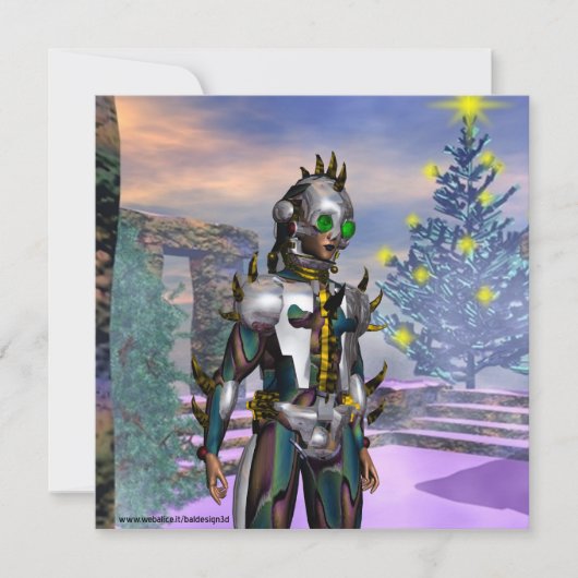 NEUJAHRESTAG EINES ZYBORGS FEIERTAGSKARTE (Vorderseite)