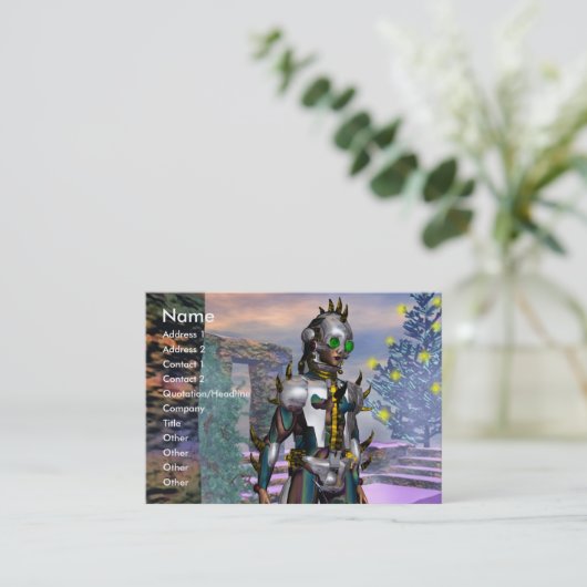NEUJAHRESTAG EINES ZYBORGS VISITENKARTE (Stehend Vorderseite)