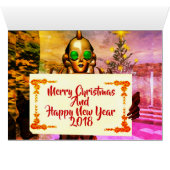 NEUJAHRESTAG MIT EINEM ZYBORG-Pink-Gelben Gruß (Innenansicht Horizontal (Unten))