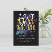 NEUJAHRESTAG MODERNER HIPSTER MODERNES OFFENES HAU EINLADUNG (Stehend Vorderseite)