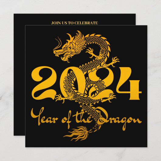 NEUJAHRESVERANSTALTUNGEN DES DRAGONGOLD EINLADUNG (Vorne/Hinten)