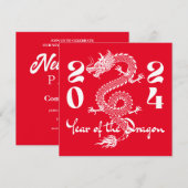 NEUJAHRESVERANSTALTUNGEN JAHR DES DRAGONWEISS EINLADUNG (Vorne/Hinten)