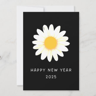 NEUJAHRFEIER 2025 Weiße Rose Feiertagskarte