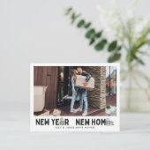 Neujahrliche neue Zuhause | Adressänderung im Foto Postkarte (Stehend Vorderseite)
