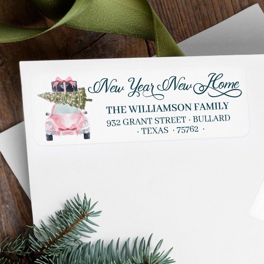 Neujahrliche neue Zuhause für Feiertage Rosa Retro