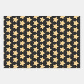 Neujahrliches Schwarz-Gold-Set 3 Geschenkpapier Set (Vorderseite)