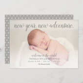 Neujahrs-Adventure Baby Birth Ankündigung (Vorne/Hinten)