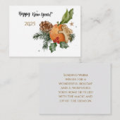 "Neujahrs-AquarellMandarin Mitteilungskarte (Vorne/Hinten)