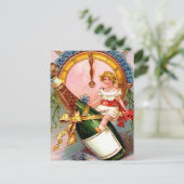 Neujahrs Champagner Postkarte (Stehend Vorderseite)