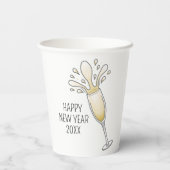 Neujahrs Champagnerglas Pappbecher (Rückseite)