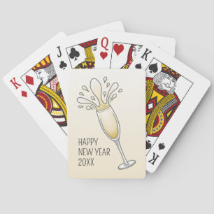 Neujahrs Champagnerglas Spielkarten