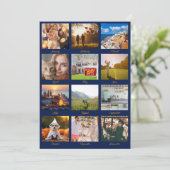 Neujahrs-Cheer Multi-Foto Navyblau Feiertagskarte (Stehend Vorderseite)
