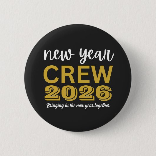 Neujahrs-Crew 2026 Button (Vorderseite)