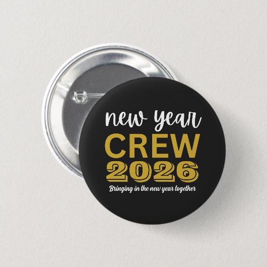 Neujahrs-Crew 2026 Button (Vorne & Hinten)