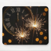 Neujahrs-Feuerwerk und Mitternachtsuhr Mousepad (Vorne)