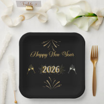 Neujahrs-Glanz-Papierteller