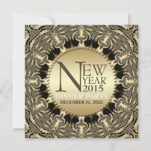 Neujahrs-Goldene-Sonne-Stammes-Funky-Party-Einladu Einladung