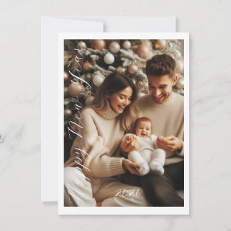 Neujahrs-Grußkarte | Familienkarte Feiertagskarte