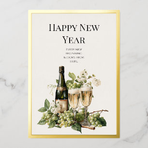 Neujahrs-Grußkarte mit Goldfolie nach Maß Folieneinladung