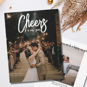 Neujahrs-Hochzeitsankündigungsfoto Feiertagskarte