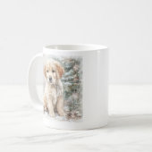 Neujahrs Hund und Schnee Kaffeetasse (Vorderseite Links)